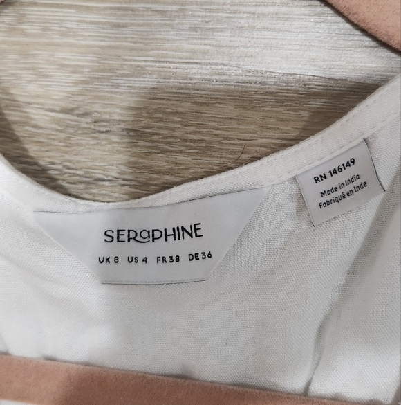 Seraphine Elegant White Boho Maxi Maternity Dress Size 4 - Picture 3 of 5